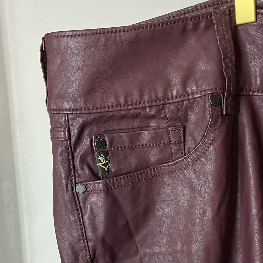 NWT Torrid Premium Faux Leather OxBlood Jeggings Size 26 - Picture 5 of 10